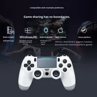 Manette P4 à six axes avec gyroscope, détection de mouvement et vibration pour PC, manette de jeu sans fil avec gyroscope et vibration pour PS4