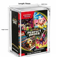 Boîte de présentation en acrylique avec protection UV à 99 % et couvercle magnétique pour cartes de collection Booster Pack
