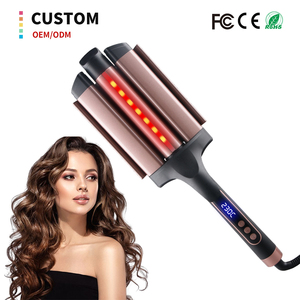 Fer à boucler électrique professionnel en céramique à 3 barils avec chauffage PTC et rayons infrarouges pour femmes - Product Image 1