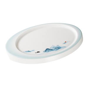 Platos de melamina Xiangyuan que imitan porcelana, platos de plástico comerciales para platos fríos, platos ovalados para pato asado y ganso asado. - Product Image 5