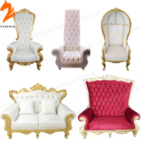 Chaises Trônes à Dossier Haut Regal - Sièges de Banquet Dorés et Blancs de Qualité Commerciale pour Hôtels de Luxe, Mariages Royaux et Événements Gala