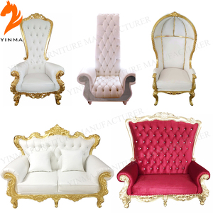 Sedie Trono Regali con Schienale Alto - Sedute per Banchetti di Grado Commerciale in Oro e Bianco per Hotel di Lusso, Matrimoni Reali ed Eventi di Gala - Product Image 5