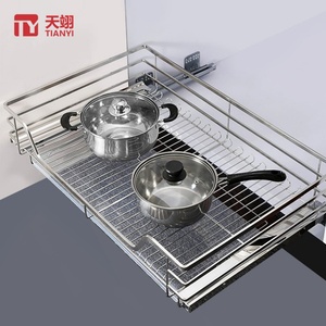 Organizador de Gabinete de Cocina Extraíble de Acero Inoxidable Moderno de Alta Calidad, Diseño Elegante y Duradero para un Almacenamiento Conveniente, Uso en el Comedor - Product Image 1