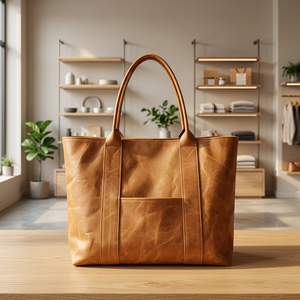 Sac à main pour femme en cuir véritable finition naturelle, antivol, imperméable, léger, capacité 3L+, avec bandoulière - Product Image 1