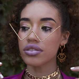 Gafas de Sol de Diamantes Retro de Lujo 2021 con Logotipo Personalizado, Gafas de Sol Femeninas con Protección UV400 y Pedrería, Monturas Triangulares para Mujer - Product Image 4