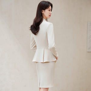 Women's Suit Set Elegant Three Quarter Sleeve Crepe Anti-Wrinkle Spring Office Wear - Product Image 4