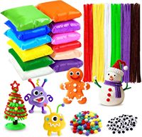 Argile à séchage à l'air pour enfants, argile à modeler DIY, kit d'artisanat de Noël, remplissage de chaussettes longues, cadeau de Noël, jouet