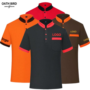 Uniforme de Trabajo para <span class=keywords><strong>Camarero</strong></span>, Camiseta Polo de Poliéster con Logotipo Personalizado Serigrafiado, Unisex, para Restaurante, Hotel, Cocina, Chef, Cafetería, <span class=keywords><strong>Bar</strong></span> - Product Image 1