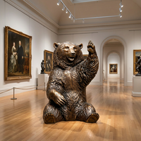 Sculpture d'ours rugissant en bronze moulé à la cire perdue – Qualité muséale, gravure personnalisable, figurine de mascotte de la faune sauvage tendance