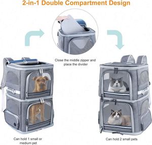 Free Sample Double Cat Carrier <b>Dog</b> <b>Backpack</b> Carrier <b>for</b> Medium <b>Dogs</b>,Double Compartment Pet Carrier Backpackfor Outdoor - Product Image 3