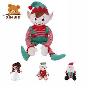 Spirit Christmas Gift Decorations Animal Cute Frog peluche e verde vendita calda Fine Christmas Spirit farcito paffuto peluche rosso