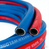Tuyau flexible en PVC à double ligne pour usage industriel, tressé en polyester haute résistance, pour oxygène, acétylène et irrigation