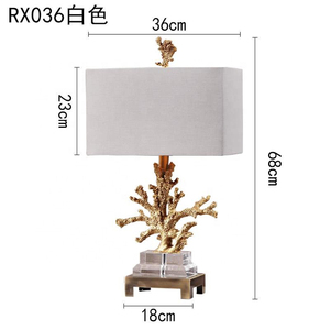 Nordic Hotel Bedroom <b>Bedside</b> <b>Table</b> Lamp Decorate Resin USB Lighting Coral <b>Table</b> Lamp - Product Image 2