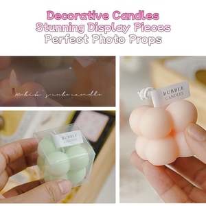 Bougie parfumée de qualité supérieure avec logo personnalisé, design en forme de bulle aux couleurs pastel, boîte cadeau transparente, bougies originales pour boutique de cadeaux - Product Image 3