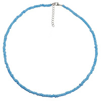Elegante Collar Bohemio con Colgante de Cadena de Eslabones en Acero Inoxidable Chapado en Oro con Turquesa Azul y Perlas en Forma de Flor, Unisex, Excelente