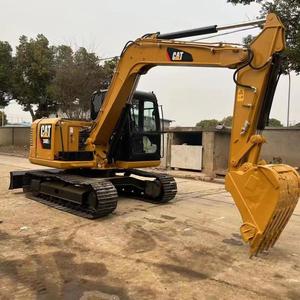 Mini-excavatrice CAT308 E2, poids opérationnel de 8 tonnes, moteur Cummins, capacité de la benne de 0,2 m³, benne de terrassement, marteau brise-roche, dents de rechange - Product Image 1