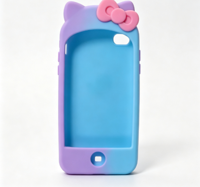 Cartoon Silicone Phone Case, Cute Bow Soft Cover, Shockproof Mobile Phone Protector