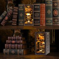 Juguete de Rompecabezas 3D Ecológico de Madera Contrachapada, Casa de Muñecas Hecha a Mano, Kit de Construcción de Biblioteca, Escala 1:8