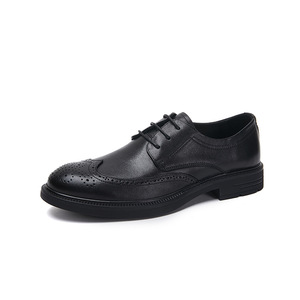 Spring 2026 New Style Strappy Embroidered Business Men's Shoes with Low <b>Heels</b> - Comfortable Men's Office Shoes - Product Image 5