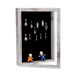 Iheipye 2026 Designs Cornice Vintage in Legno con Coperchio a Cerniera, Espositore per Gioielli in Stile Invecchiato per Arredamento Casa - Product Image 3