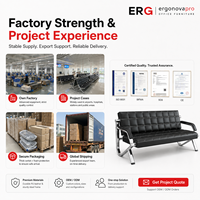 Ensemble de canapés de bureau modernes en cuir Ergonovapro pour hôpitaux, centres commerciaux, salles d'attente, salons d'entreprise, avec structure métallique, 1 à 3 places