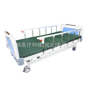 Lit médical Tianlang à trois fonctions, lit d'hôpital manuel pour personnes âgées et malades, avec barreaux pliables, matelas épais, structure en acier - Product Image 2