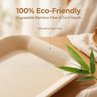 Plateau de service en bambou de qualité alimentaire pour cantine, plateau de cuisson intelligent pour thé avec impression personnalisée pour hôtels et usage domestique