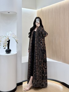 Abaya Plisada con Patrón Miyake, Vestido Musulmán Elegante y Lujoso de Dubái para Mujer, Talla Grande, Mangas de Murciélago, Túnica Abierta para Mujer - Product Image 4