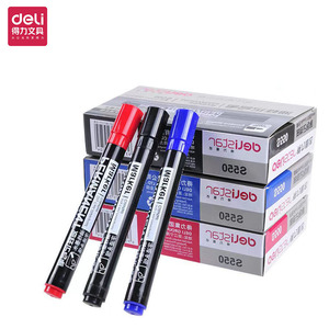 Marqueur permanent Deli S550 à base d'huile, pointe épaisse 30 mm, stylo d'écriture imperméable, lot de 12 - Product Image 4