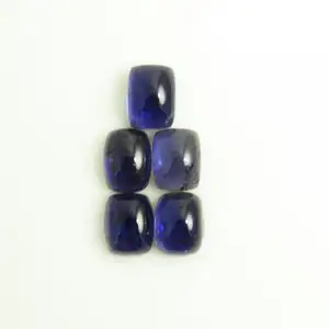 Iolite Cab Emerald Cut Cojín Forma 9x7mm Aproximadamente 10 quilates Variedad de cabinas lisas de cordierita con color púrpura a granel - Product Image 1