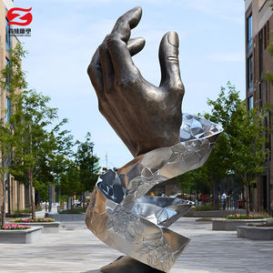 Statue de poisson décorative extérieure moderne en acier inoxydable poli avec couleur et taille personnalisées - Product Image 4