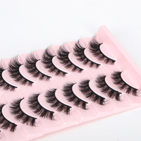 Cils SP naturels noirs longs, 10 paires, effet œil de chat, pour un volume éclatant, bande complète, faux cils en vison synthétique réutilisables, sans cruauté animale