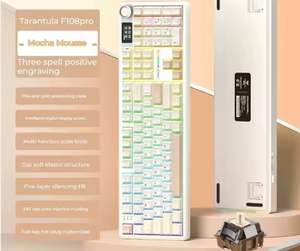 AULA F108 Pro แป้นพิมพ์กลสำหรับเล่นเกมสีฟ้าแบบไร้สาย RGB backlit hot-swap สามารถตั้งโปรแกรมได้แล็ปท็อปยูเอสบีอินเทอร์เฟซ Type-C - Product Image 4