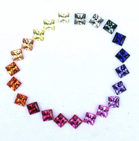 Bracelet, bague et collier en pierres précieuses multi-saphirs cultivés en laboratoire (coupes carrée, princesse, octogonale, ronde, ovale, baguette) pour la création de bijoux, 7 pouces