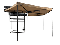 Auvent autoportant 270 degrés 4x4 tout-terrain imperméable, double couche, coque en PVC souple enduite de PU, avec éclairage LED intégré, couleur kaki, vente en gros