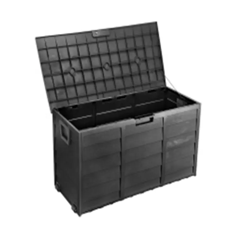 Hot Sale Large Capacity Garden Container for Patio Garage Outdoor Black Storage Tools Box