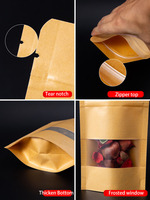 Wholesale Frosted Kraft Paper Tea Packaging Pouch Spices and Seeds Bag with Magnetic Closure for Pizza and Jelly Custom Printing