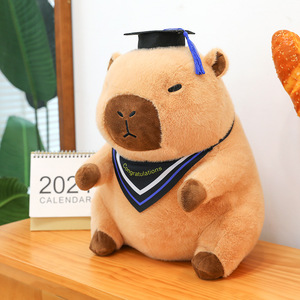 En gros, Jouet Capybara Cochon d'Inde en coton PP doux, avec chapeau <span class=keywords><strong>de</strong></span> docteur, Cadeau commémoratif <span class=keywords><strong>de</strong></span> remise <span class=keywords><strong>de</strong></span> diplôme et scolaire pour fille et garçon - Product Image 3