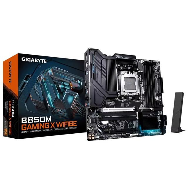 GIGABYTE B850M GAMING X WIFI6E Motherboard DDR5 Supports AMD CPU AM5 LGA 1718, MATX, DDR5, 2x M.2, PCIe 5.0 WIFI6E, 2.5GbE LAN