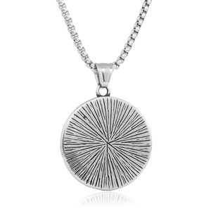 Colgante Masónico de Acero Inoxidable con Diseño Geométrico Redondo, Collar Unisex - Product Image 2