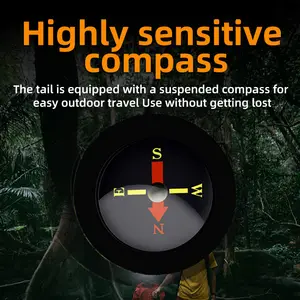 Ultimo Super Bright Car Safety Hammer LED + COB Side Light Type-C e Solar Charge Compass torcia torcia con sirena