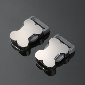 Boucle en métal pour collier d'animal de compagnie, fermoirs auto-bloquants argentés pour vêtements de chien, poussette, sac à dos, sangle - Product Image 1