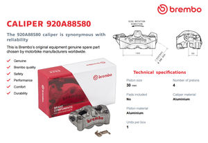 Étriers radiaux en alliage d'aluminium M50, conception à quatre pistons opposés avec espacement d'installation <span class=keywords><strong>de</strong></span> 100 mm pour rétrofit/amélioration - Product Image 5