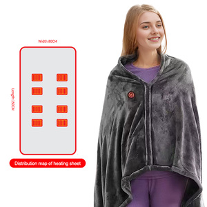 <span class=keywords><strong>Couverture</strong></span> <span class=keywords><strong>chauffante</strong></span> portable sans fil 5V à piles, châle chauffant à commande mécanique, chauffage rapide, 48 zones chauffantes - Product Image 6