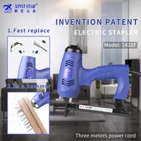 XINYI STAR 1416F Pistolet à clous électrique AC en alliage d'aluminium pour charpente, agrafeuse DIY 210-240V, calibre 22, longueur de clou 5/8 po/16 mm, 100 clous