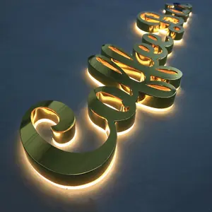 3D светодиодные буквы из нержавеющей стали с подсветкой