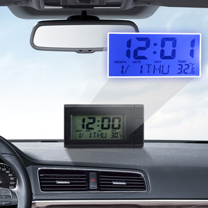 Horloge à affichage numérique LCD pour <span class=keywords><strong>voiture</strong></span> Affichage de la température Horloge électronique Montre automatique <span class=keywords><strong>Thermomètre</strong></span> Rétroéclairage bleu Ornements de <span class=keywords><strong>voiture</strong></span> - Product Image 2