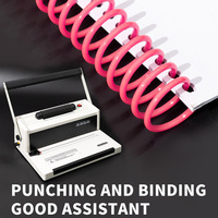 Máquina Encuadernadora de Anillas de Plástico en Espiral para Oficina, Encuadernadora Manual de Escritorio A4, Buen Precio
