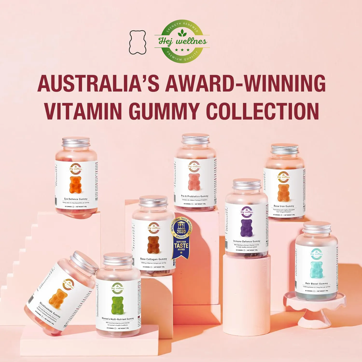 Customized self branded women's multi vitamin nutritional gummie supplements