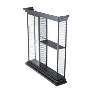 Black Floating Wine <b>Bar</b> Shelf 26x5.1x28.3 With Glass Holder And Display Shelves - Product Image 3